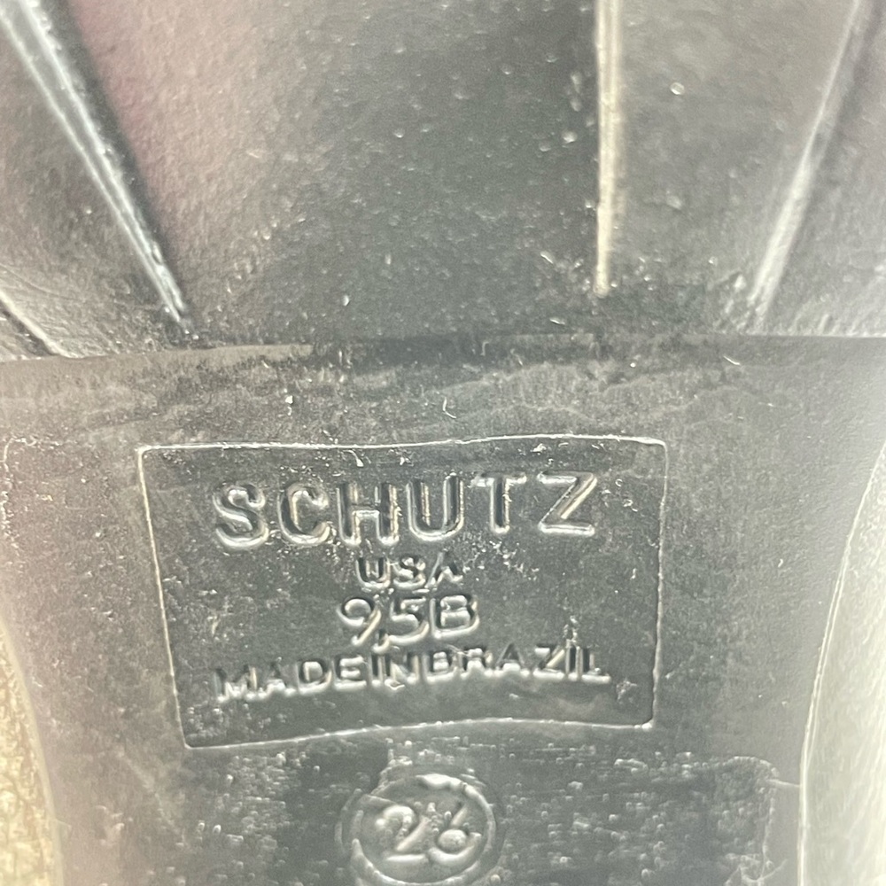 Schutz women's zhara black leather chunky combat bootie - Picture 9 of 10
